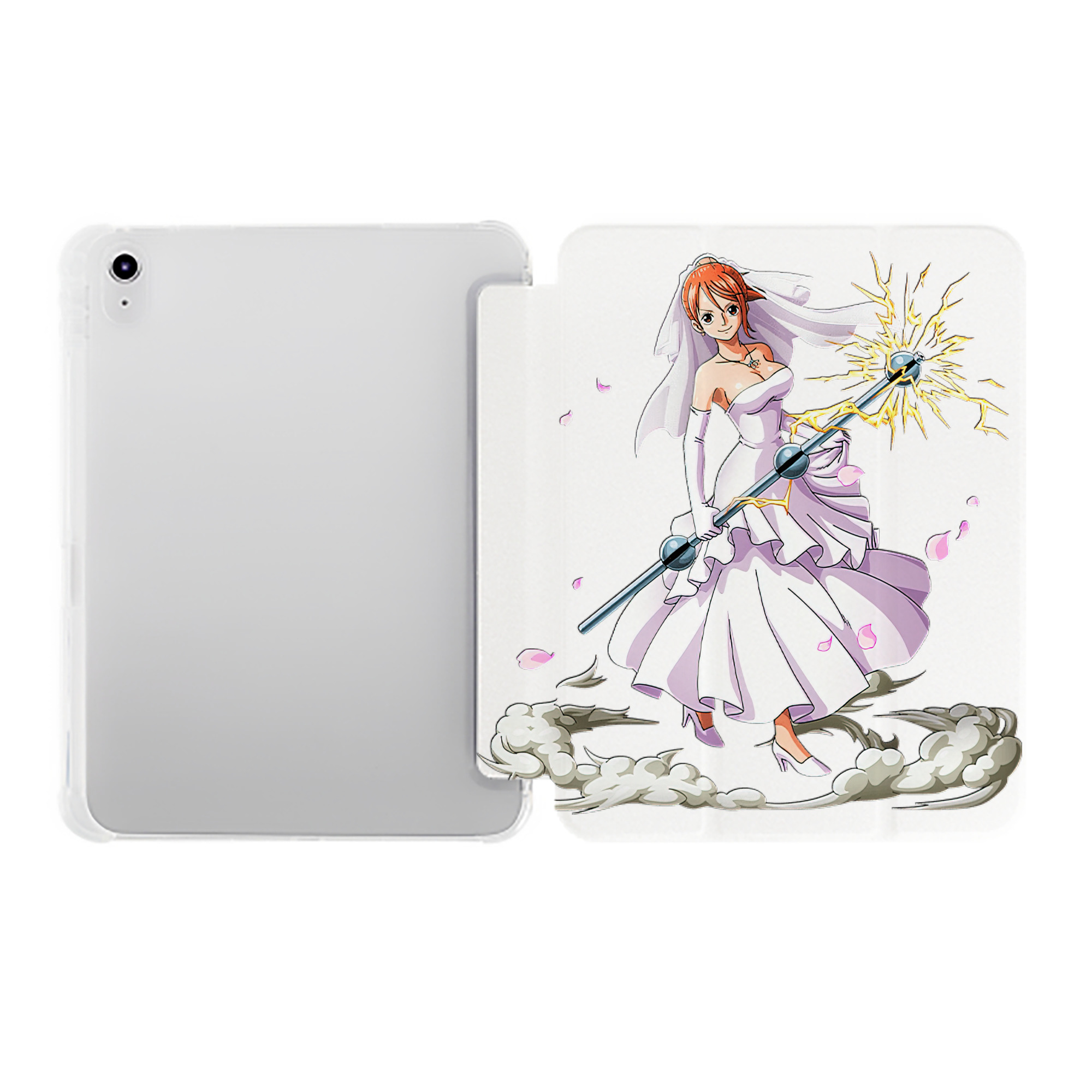 （画像用） ワンピース ナミ ONE PIECE Nami IPad ケース ペン収納付き 三つ折りスタンド PUレザー×シリコン 対応機種9.5/10.5/10.9インチ